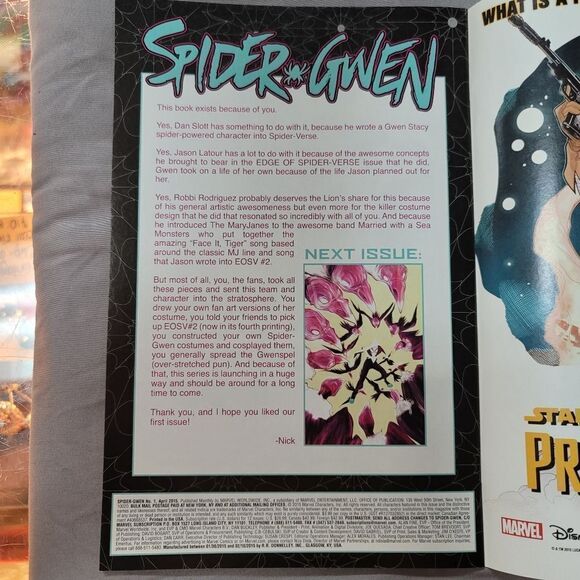 Spider-Gwen #1 Variant edition Marvel comic - first issue April 2015 good cond - Picture 12 of 13